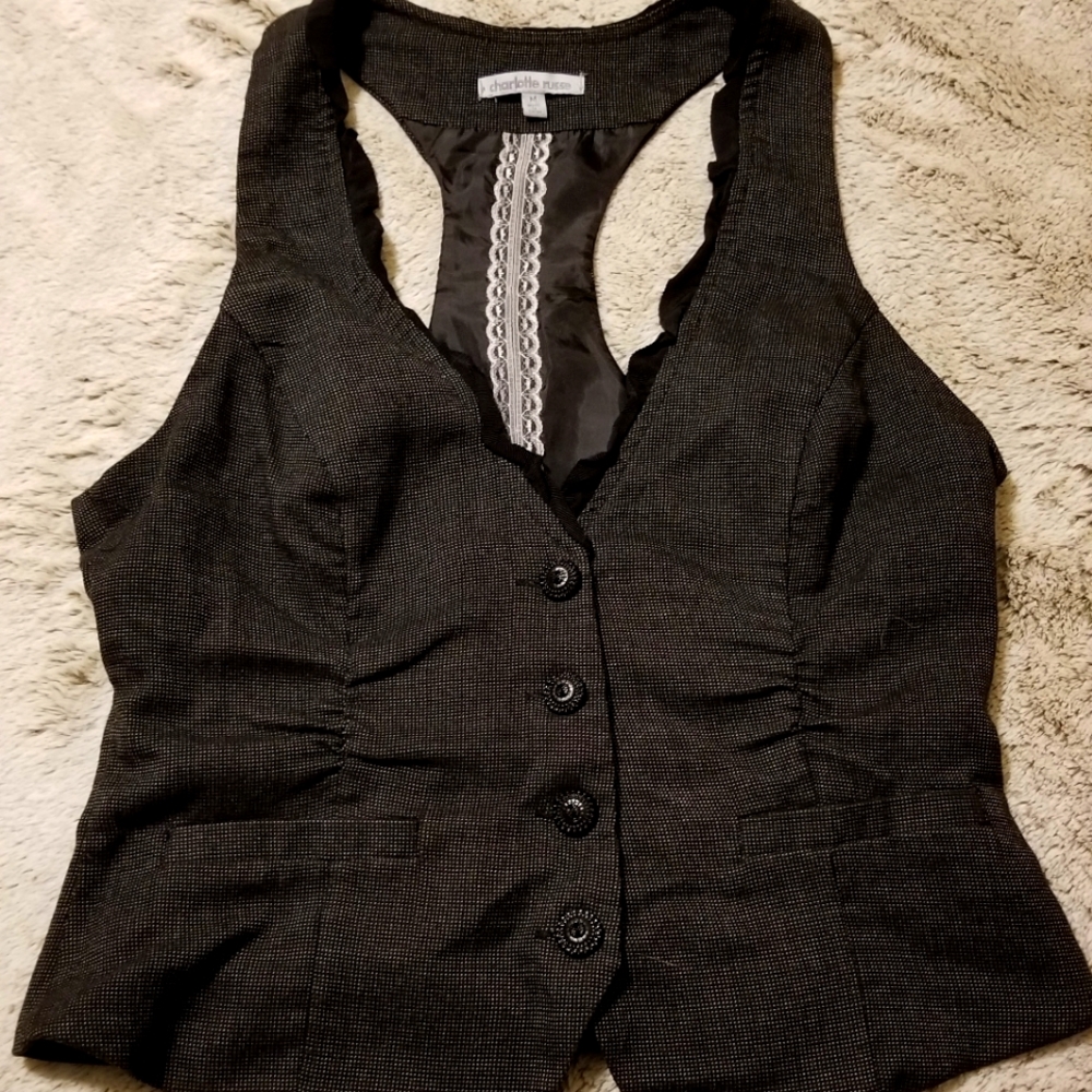 Charlotte Russe, M, Black/Grey Vest